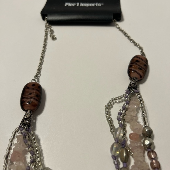 PIER 1 Long Layered Bead and  Crystal Necklace - Picture 4 of 7